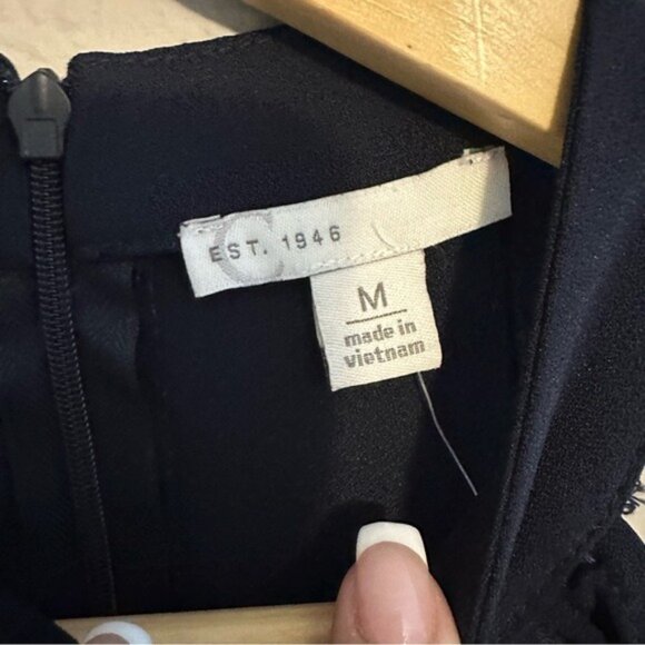 Cato Navy Ruffle Jumpsuit M Halter Wide-Leg | Elegant Chic Coquette NWT - Picture 6 of 10